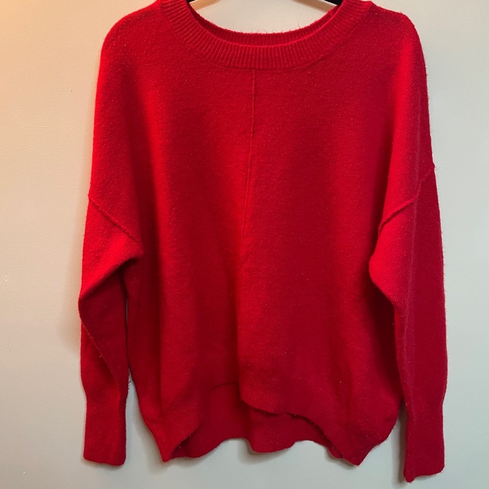 Vince Camuto Vibrant Red Crew Neck‎ Sweater Size Large